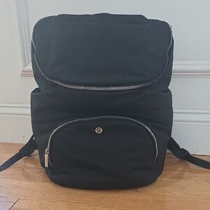 lululemon athletica Black Zip-Front Baby Diaper Backpack